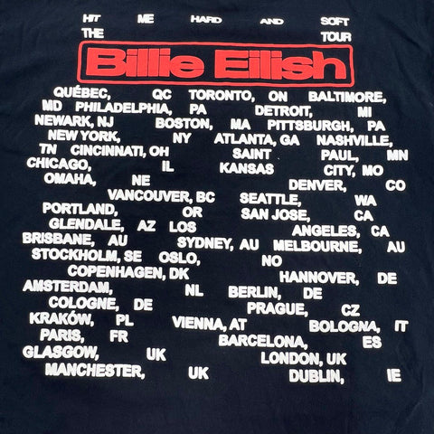 Billie Eilish Hit Me Hard And Soft Tour T-Shirt Black Graphic Concert XXL
