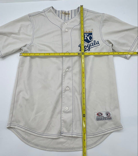Kansas City Royals MLB True Fan Series Baseball Jersey Gray Blue Sz M