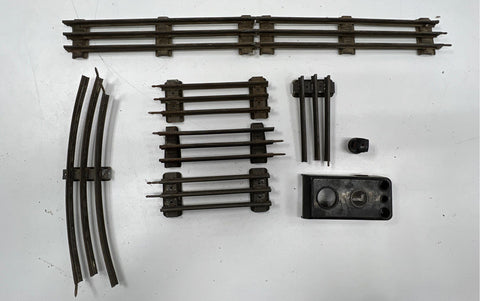 Vintage Train Set Lot Lionel Marx O Gauge 9 Cars Tracks Transformer