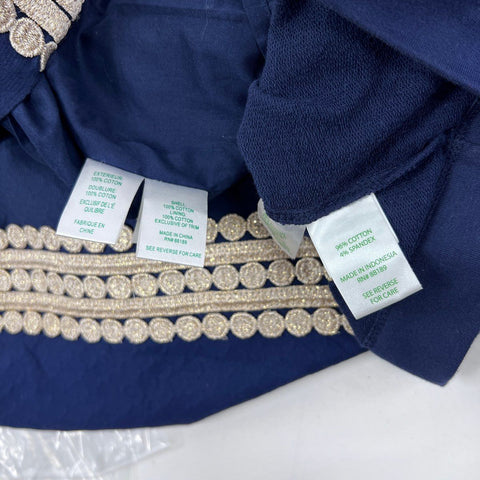 Lilly Pulitzer Women's Navy Cotton Shift & V-Neck Embroidered Dress Lot Sz S 4