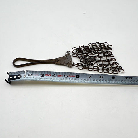Antique Chainmail Pot Scrubber Metal Mesh Kitchen Scraper Patent 1885 Primitive