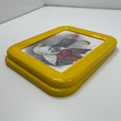 Vintage 70s Arthur Sarnoff Clown Prints Set of 2 Wall Art Yo-Yo Waving