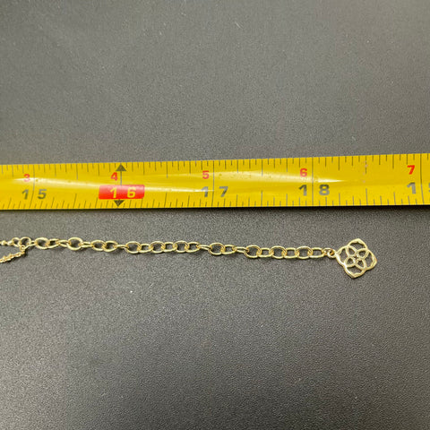 Kendra Scott Gold Tone Teal Green Stone Layered Necklace Delicate Station 19"