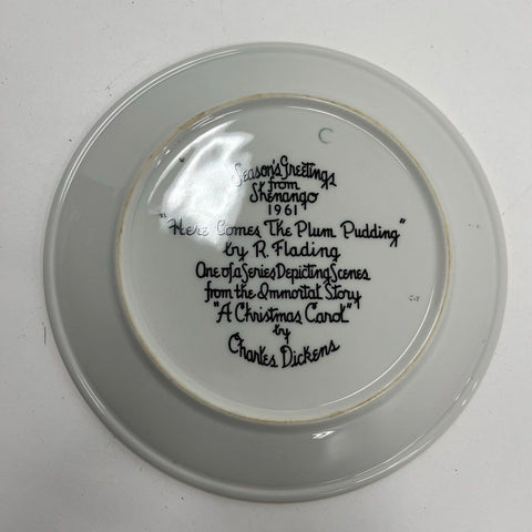 Shenango 1961 A Christmas Carol Plate "Here Comes The Plum Pudding" R. Flading