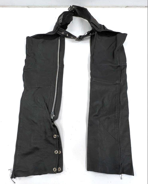 UNIK Vintage Y2K Black Leather Chaps Sturgis 2002 Lady Harley Women's XXXS