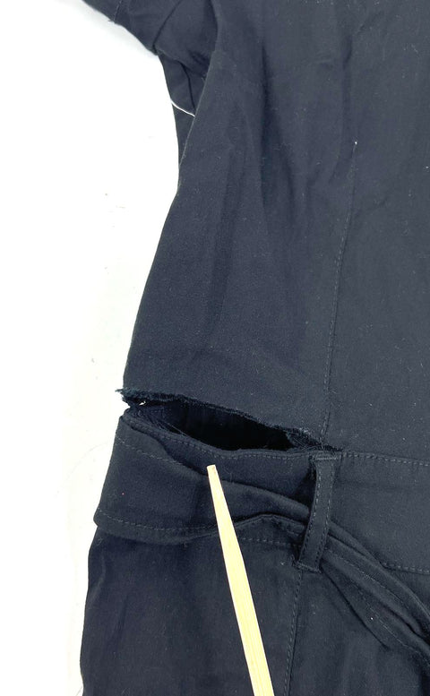 Maeve The Colette Black Zip Front Wide Leg Cropped Jumpsuit Women's 6