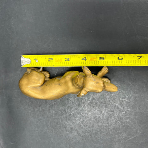 Vintage Cast Metal Whippet Greyhound Dog Figurine Statue 5.5" Brass Tone