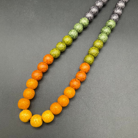 Prothasis Athens Greek Designer Beaded Necklace Multi-Color Gradient 30"