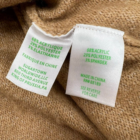 Lilly Pulitzer Women's Simora Sweater Tan Gold Button Shoulder Crewneck Size M