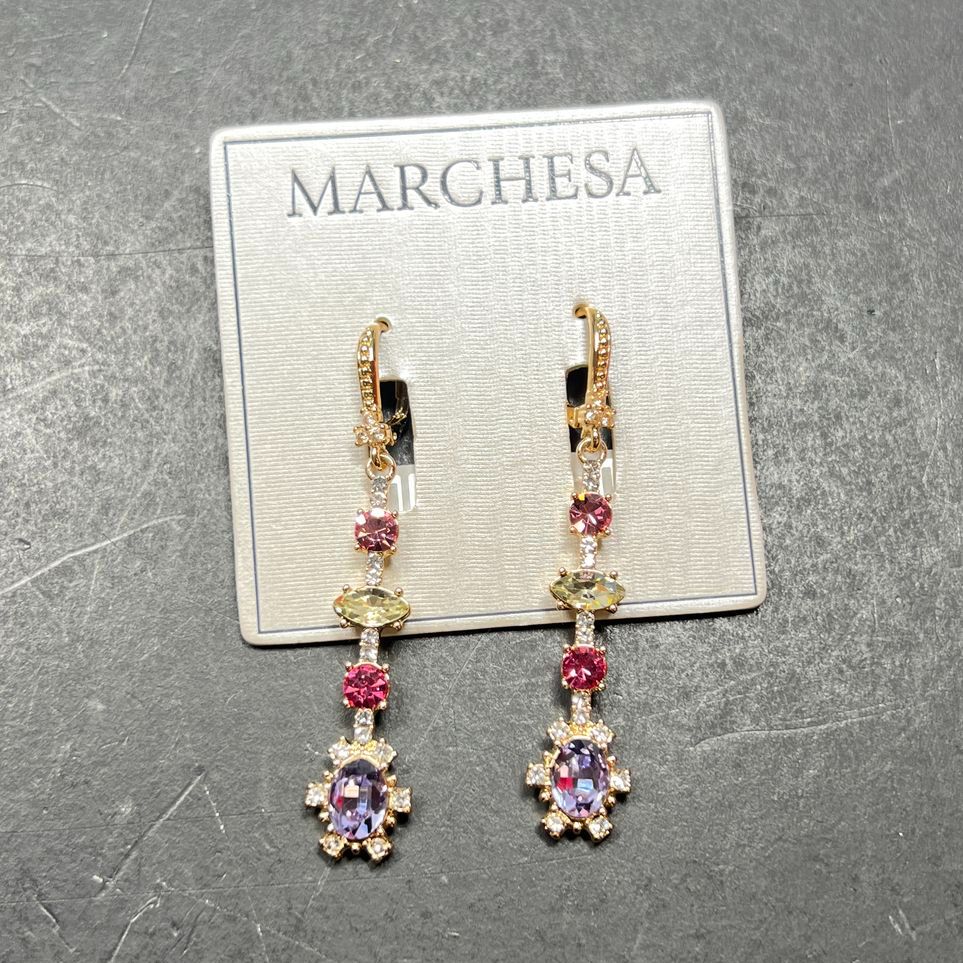 Marchesa Rhinestone Dangle Earrings NWT