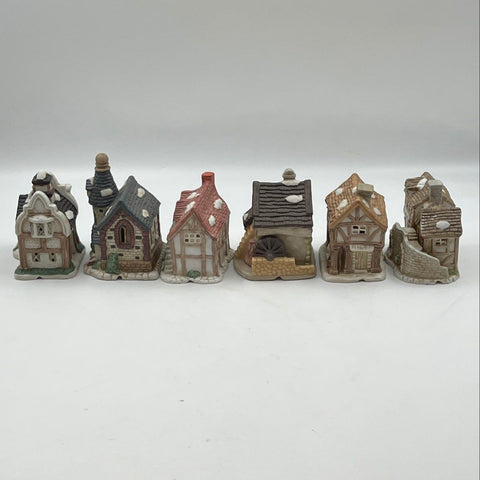 Christmas Village House Lot The Christmas Collectibles Ceramic 6pc With Box