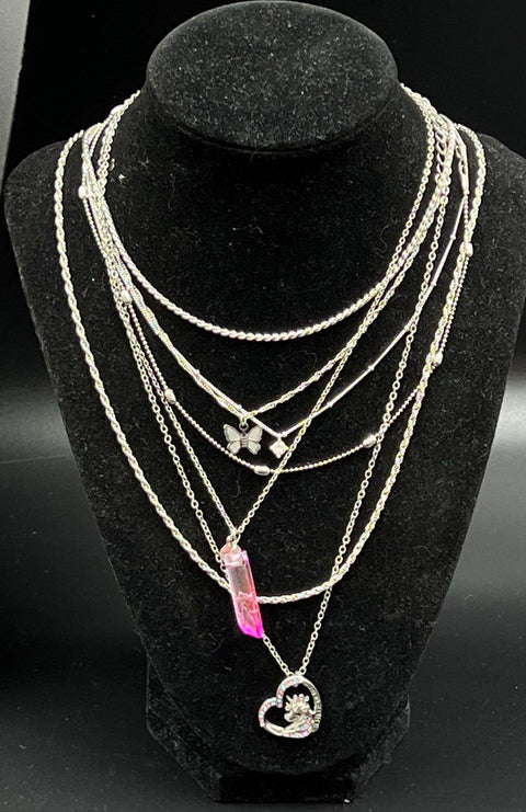 Fashion Costume Jewelry Necklace Lot of 17 Beaded Chain Pendant Y2K Contemporary