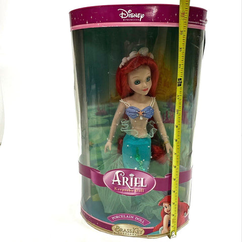 Disney Princess Ariel Porcelain Keepsake Doll Brass Key 16 Inch NIB