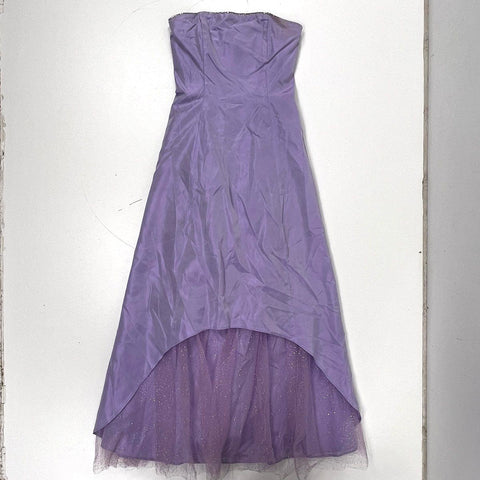 Vintage 90s Jessica McClintock Gunne Sax Purple High-Low Tulle Dress USA Sz 7