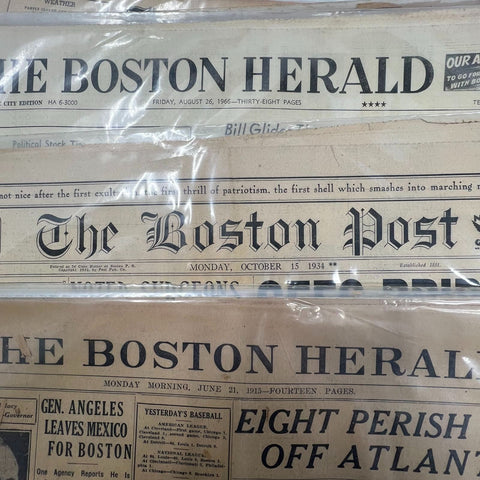 Vintage Newspaper Lot Boston Herald Post Saginaw News Bulletin 20th Century