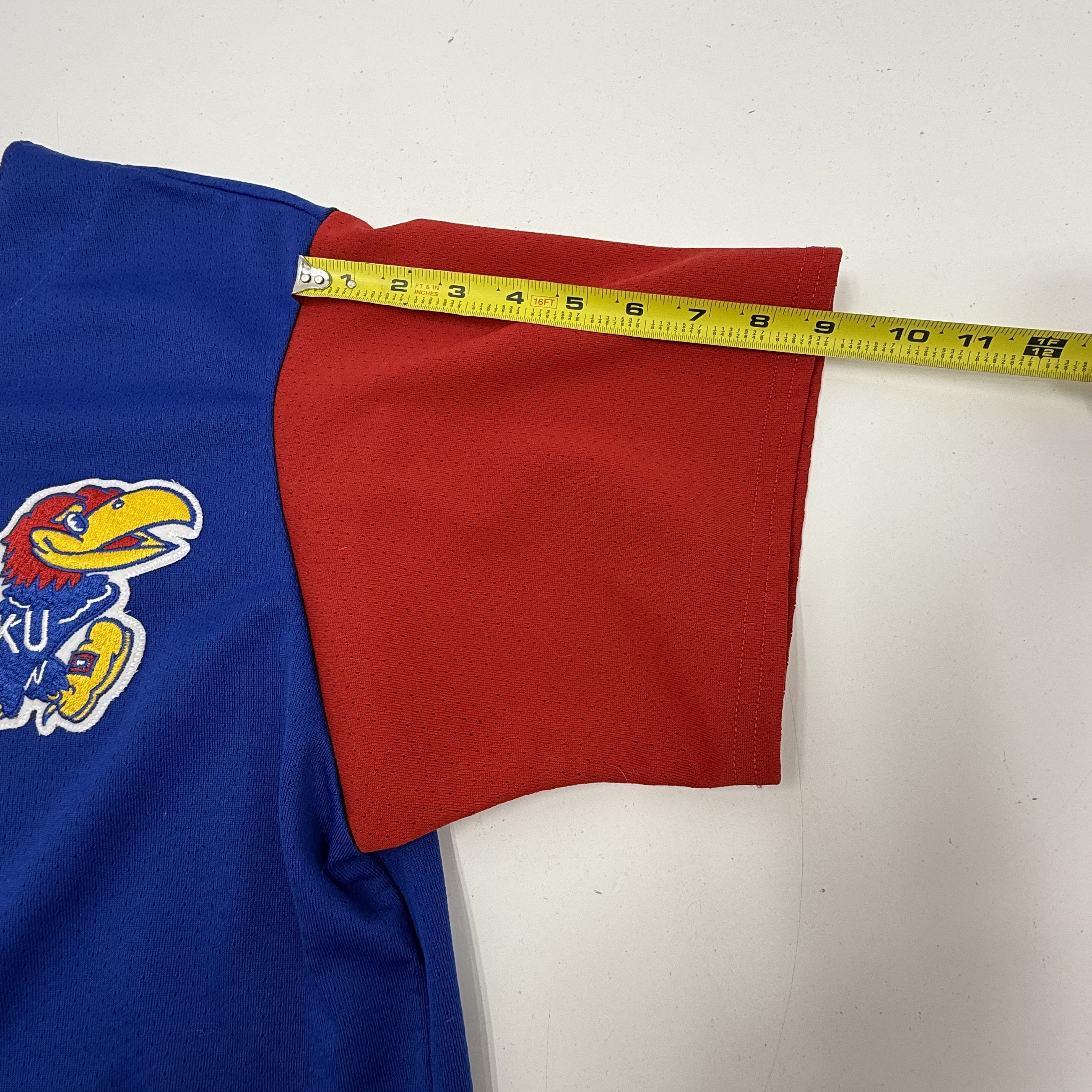 Vintage 90s Majestic Kansas Jayhawks NCAA Baseball Jersey Made in USA Sz M