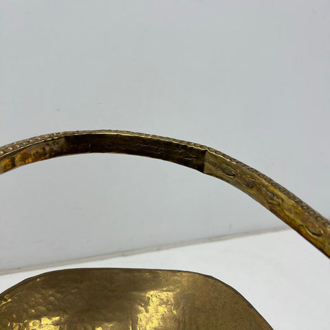 Vintage Hammered Brass Scuttle Basket Planter Bucket 12.5" H Made in India