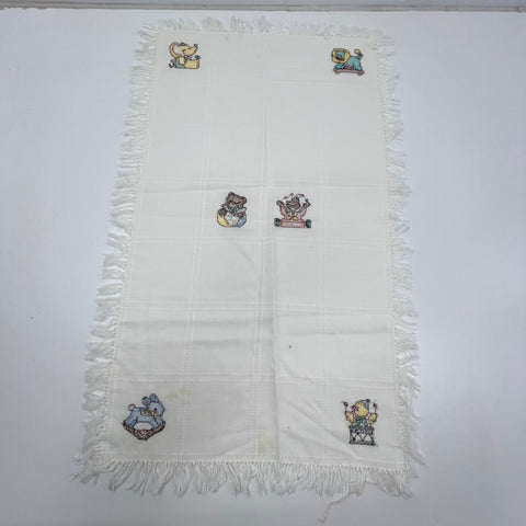 Vintage Lot Hand Embroidered Textiles Linens Tablecloths Runner Cross Stitch