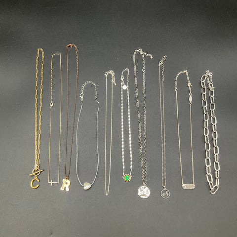 Fashion Jewelry Lot 10 Necklaces Gold Silver Tone Riverdale Initial Paperclip