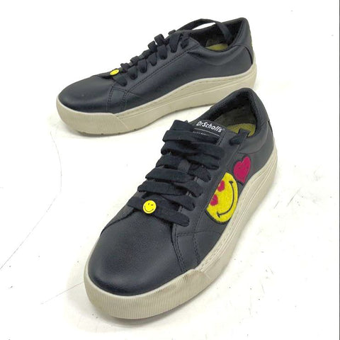 Dr. Scholl's Smileyworld Time Off Black Low Top Sneakers Size 8.5