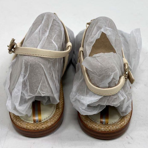 Sam Edelman Gigi Signet Ivory Leather T-Strap Thong Sandals Women's Size 10 M