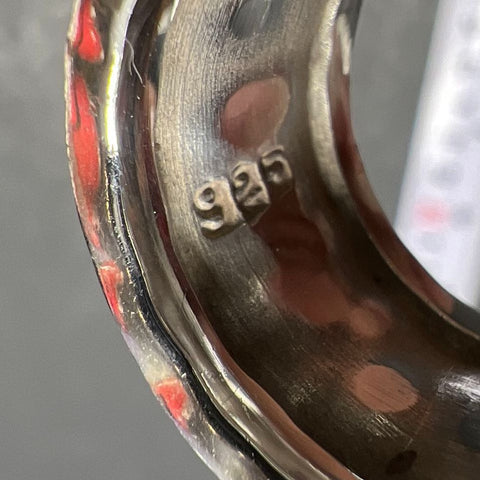 925 Sterling Silver Hammered Ring Size 7 10.52g