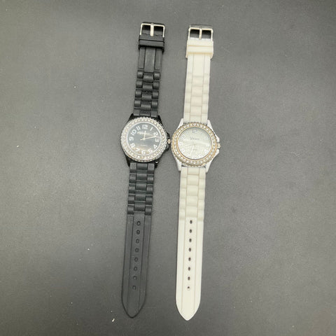 Geneva Platinum Fashion Wrist Watch Lot of 7 Animal Print Rhinestone Silicone