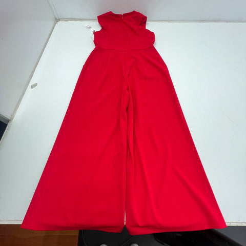 Calvin Klein CD9C1B55 Red Wide Leg Cutout Jumpsuit Women's 10 NWT
