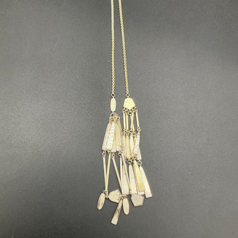 Kendra Scott Modern Gold Silver Tone Bar Tassel Necklace Jewelry Lot of 2
