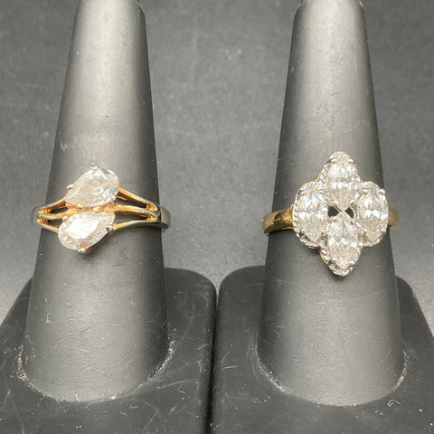 Vintage DAC Deborah Armstrong Co Fashion Rings Lot of 2 Marquise Size 8.5