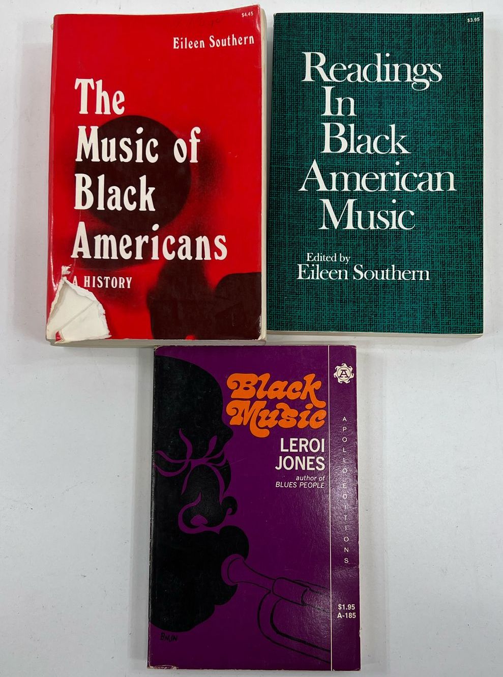Lot Of 3 Black American Music Books c1970s by Leroi Jones & Eileen Southern