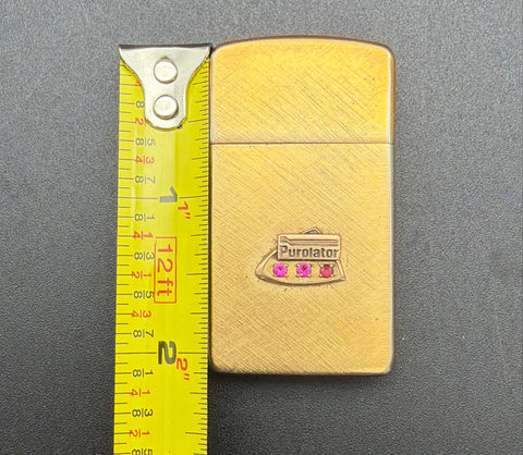 Vintage Park Lighter Purolator Logo Pink & Red Stones Murfreesboro TN USA
