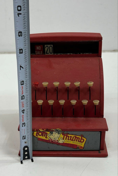 Vintage Tom Thumb Toy Cash Register Metal Western Stamping Co Jackson MI Red