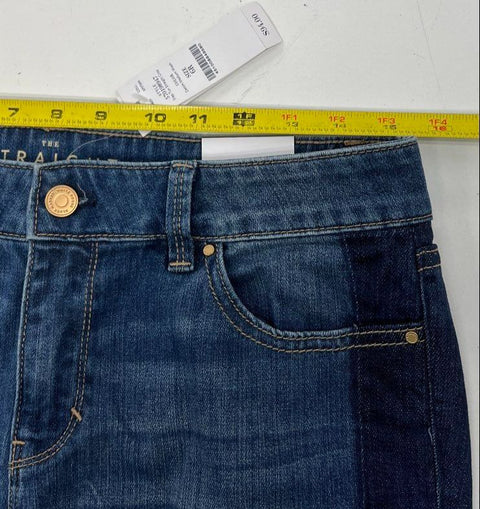 White House Black Market WHBM Women's The Straight Crop Two Tone Jeans Size 6