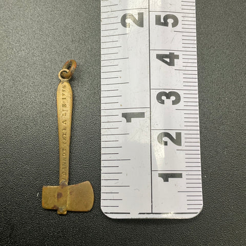 Antique 1876 Centennial Exposition George Washington Hatchet Brass Charm Pendant