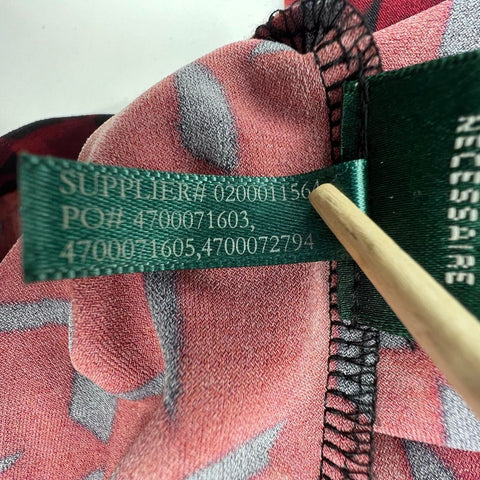 Lauren Ralph Lauren Women's Dress Red Black Geometric Faux Wrap Sheath Sz 2