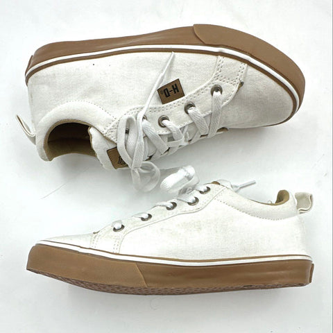 Harley-Davidson Baxter White Brown Canvas Low Top Sneakers Size 7.5
