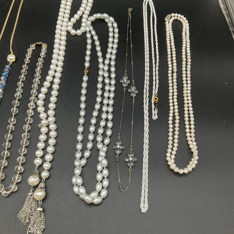 Costume Jewelry Necklace Lot 12pc Faux Pearl Beaded Includes Anne Koplik