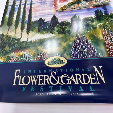 Epcot Flower & Garden Festival Posters 1997 & 1998 w/ Signed Messersmith Piece