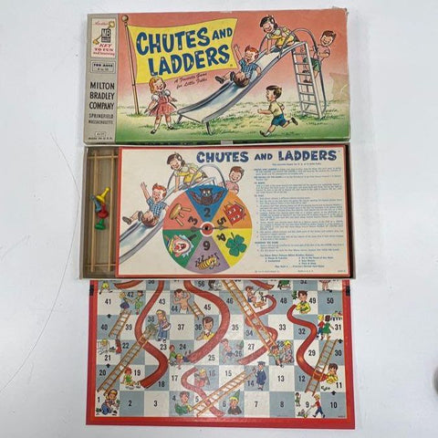 Vintage 1956 Milton Bradley Chutes and Ladders Board Game No. 4600 USA