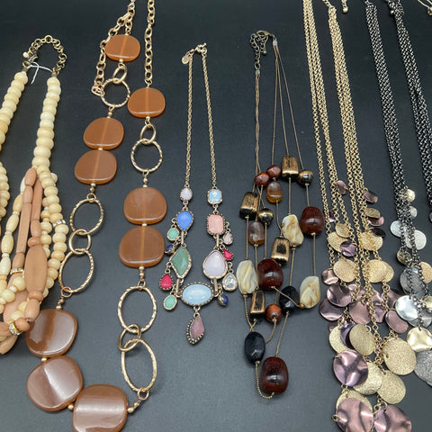 LOFT & Fashion Jewelry Necklace Lot of 9 Statement Beaded Multi-Strand Boho
