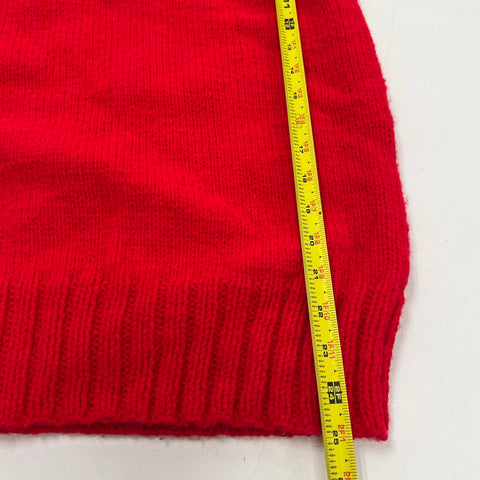 Vintage American Red Cross Men's Red Knit Sweater Vest V-Neck Sz S