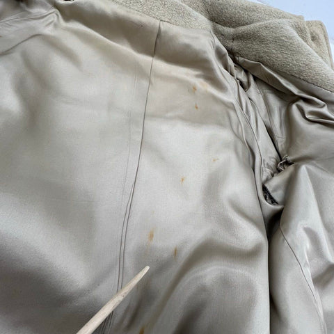 Vintage 70s Wool Blend Tan Car Coat Fully Lined Jacket Sz M