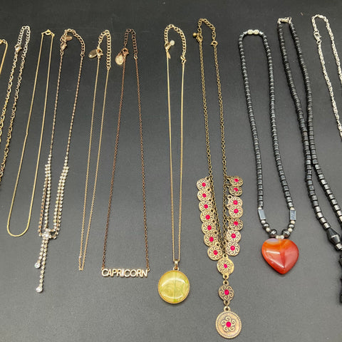 Time and Tru Fashion Jewelry Lot of 13 Necklaces Gold Silver Tone Bohemian