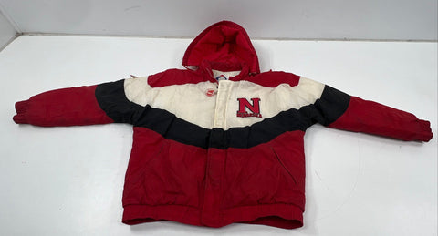Vintage 90s Apex Nebraska Cornhuskers Puffer Jacket Hooded NCAA XL 27" Pit