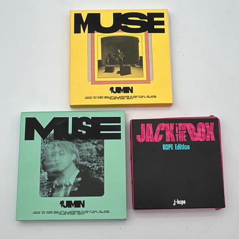 K-pop CD Album Lot Jimin MUSE (2 Versions) & j-hope Jack In The Box 3 Pieces