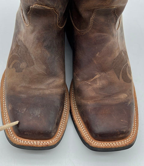 Nocona Kansas State Powercat Brown Leather Western Cowboy Boots Size 9.5D
