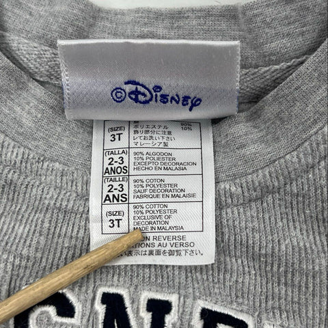 Vintage Y2K Disney Cruise Line Kids Gray Ribbed Long Sleeve Mickey Shirt Sz 3T