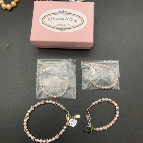 Sterling Silver 925 Pearl & Faux Pearl Jewelry Lot 11pc Necklaces Bracelets