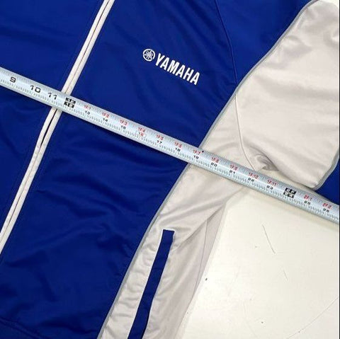 Yamaha Men's Blue White Embroidered Logo Full Zip Track Jacket Sz L